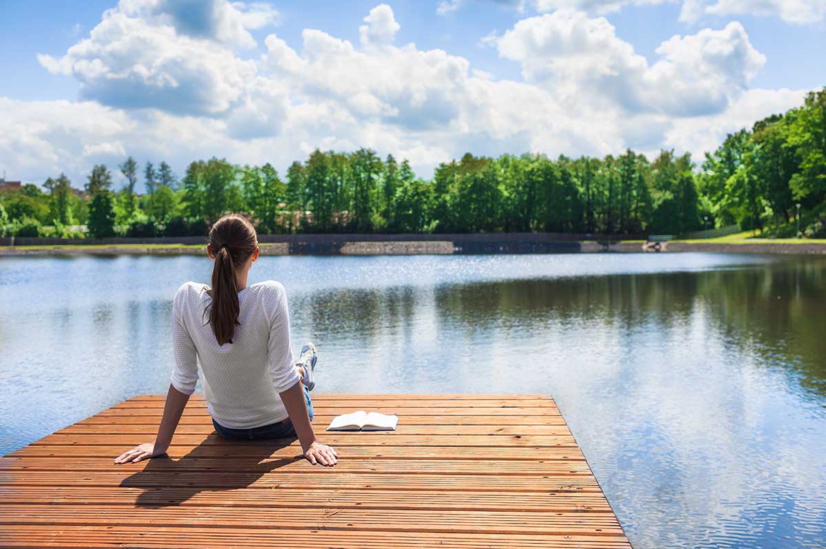 woman showing stress management tips